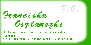 franciska oszlanszki business card